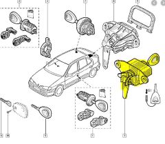 Tavaratilan Lukon Taka Uusi Alkuperäinen Renault Megane 1 7701470388