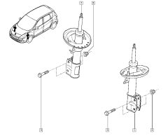Iskunvaimennin Etu Alkuperäinen Renault Scenic III 543020048R