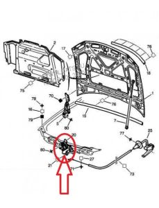 Konepellin Lukko Etu Alkuperäinen Citroen Peugeot 406 793450