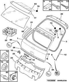 Äänieristys Taka Alkuperäinen Citroen Peugeot C4 8748GA
