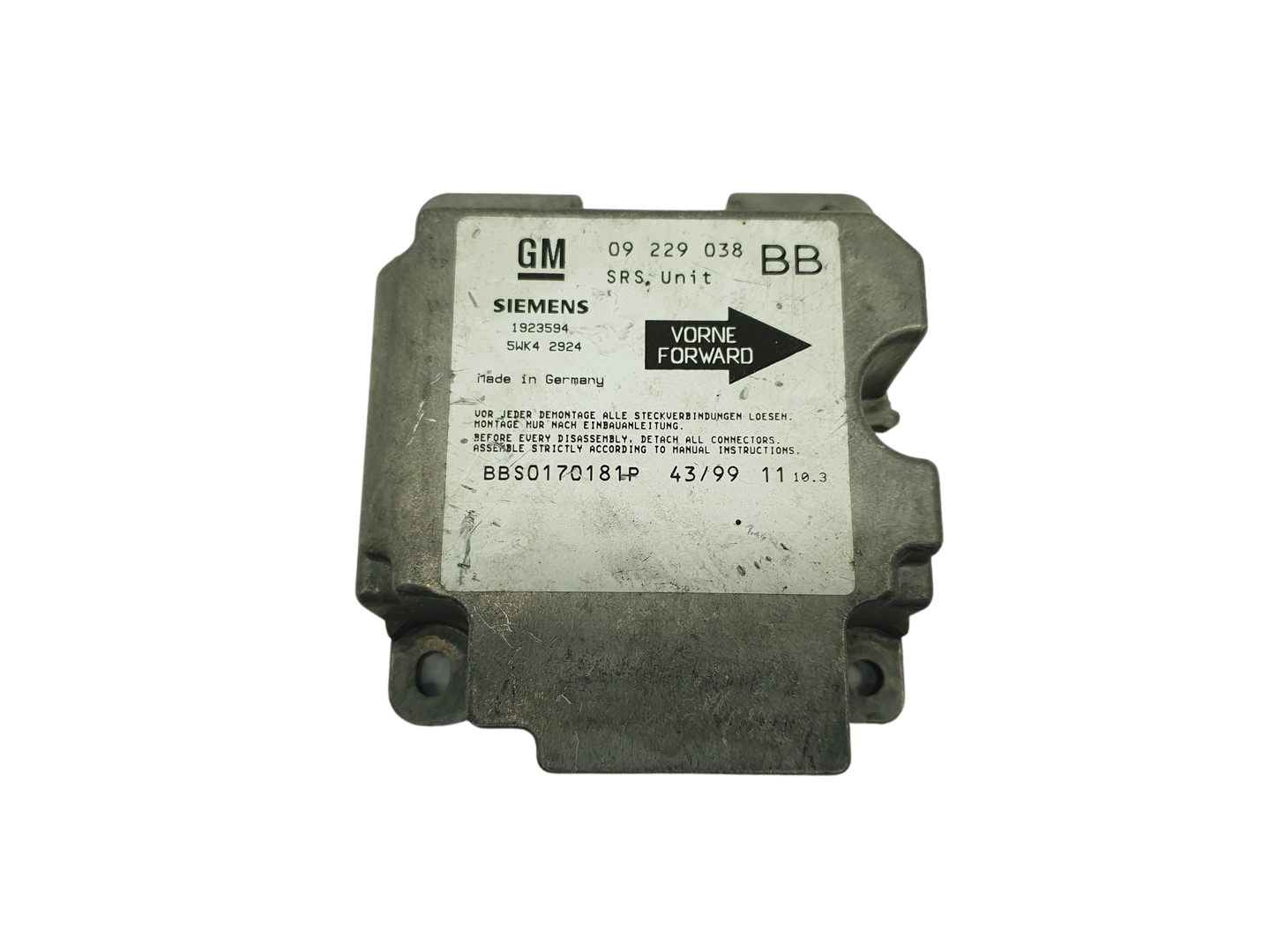 Ohjausyksikkö 09229038 BB 5WK42924 GM Siemens main product photo