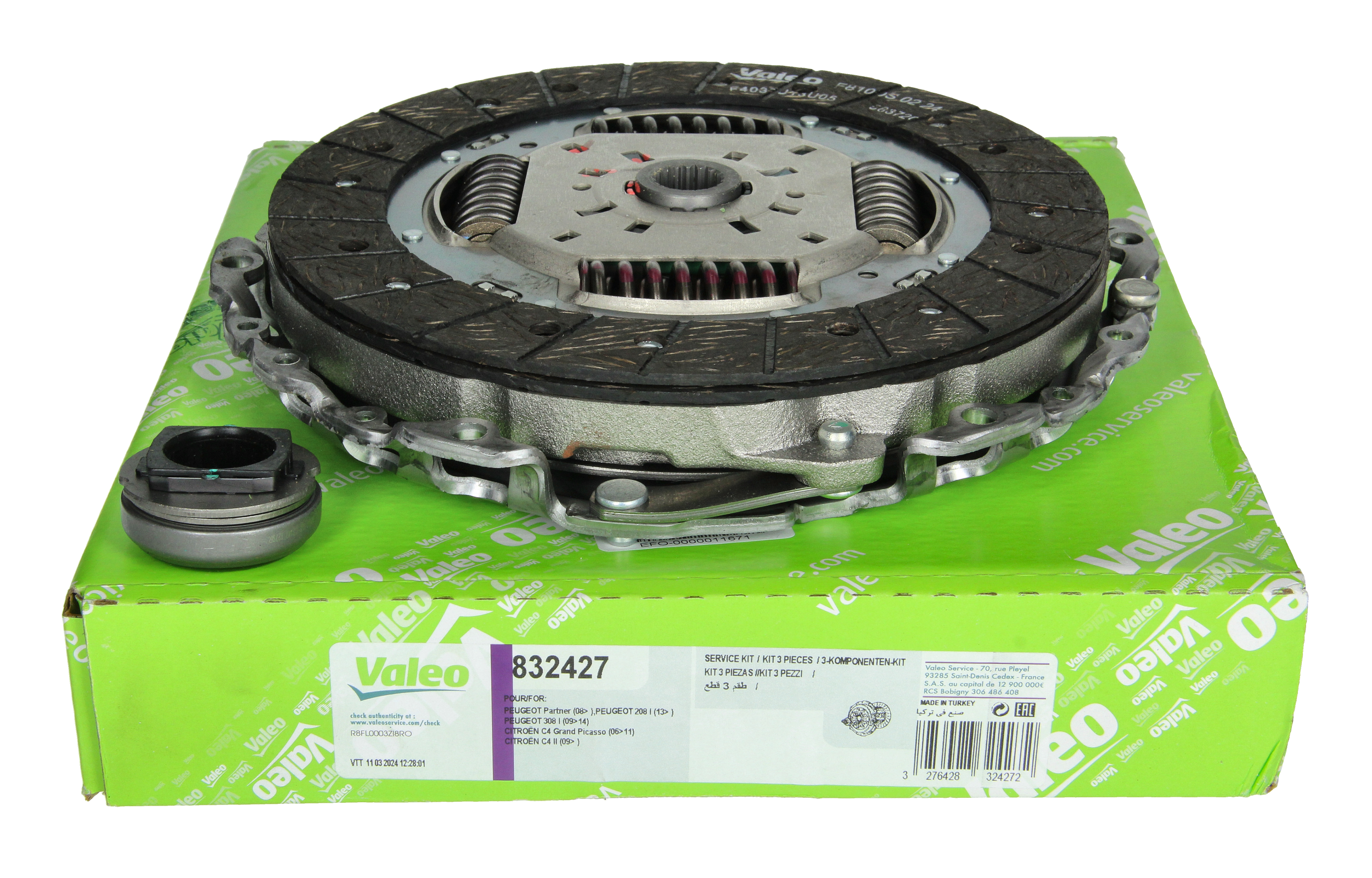 Kytkinsarja Tee Citroen Peugeot 832427 1611273080 Valeo main product photo