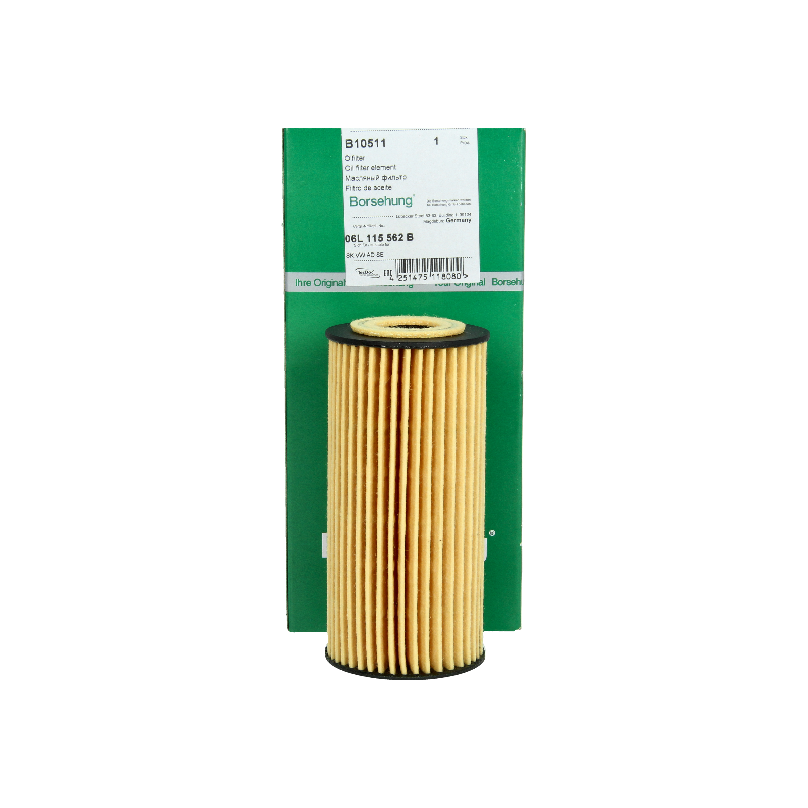 Öljynsuodatin Tee VW Audi 06L115562B B10511 Borsehung main product photo