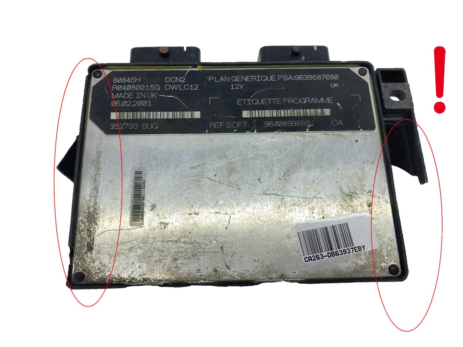 Ohjausyksikkö 9639587680 9640899880 R04080015G 80845H PSA Lucas 63937 main product photo