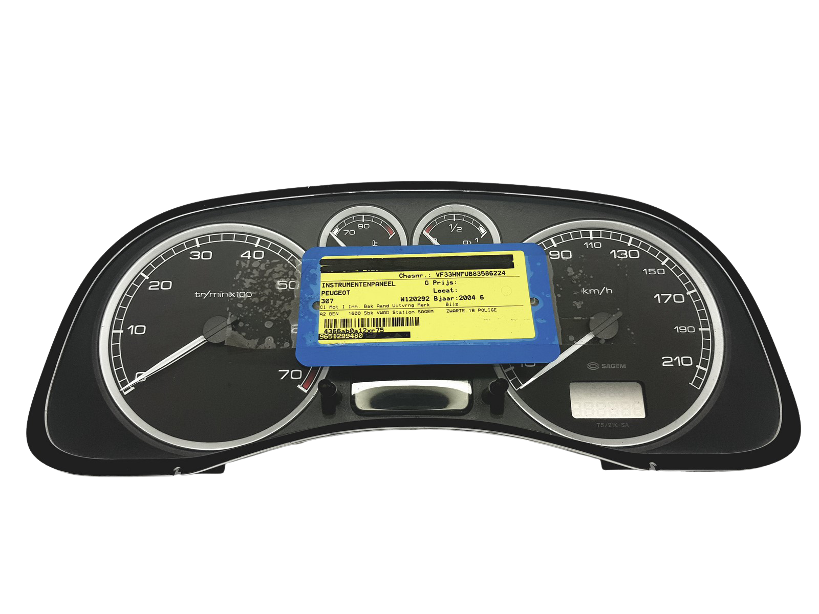 Nopeusmittari Peugeot 307 9651299480 E 01 48987 main product photo