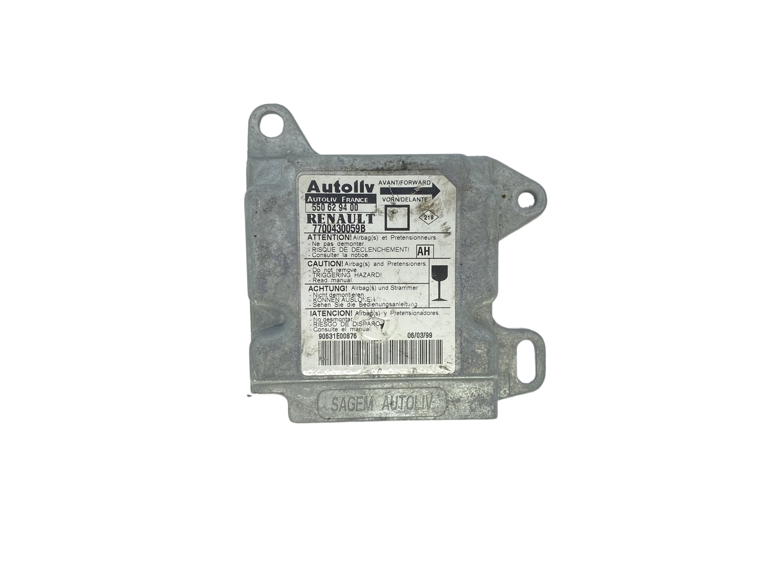 Ohjausyksikön moduuli 7700430059B 550629400 Renault Autoliv 58393 main product photo
