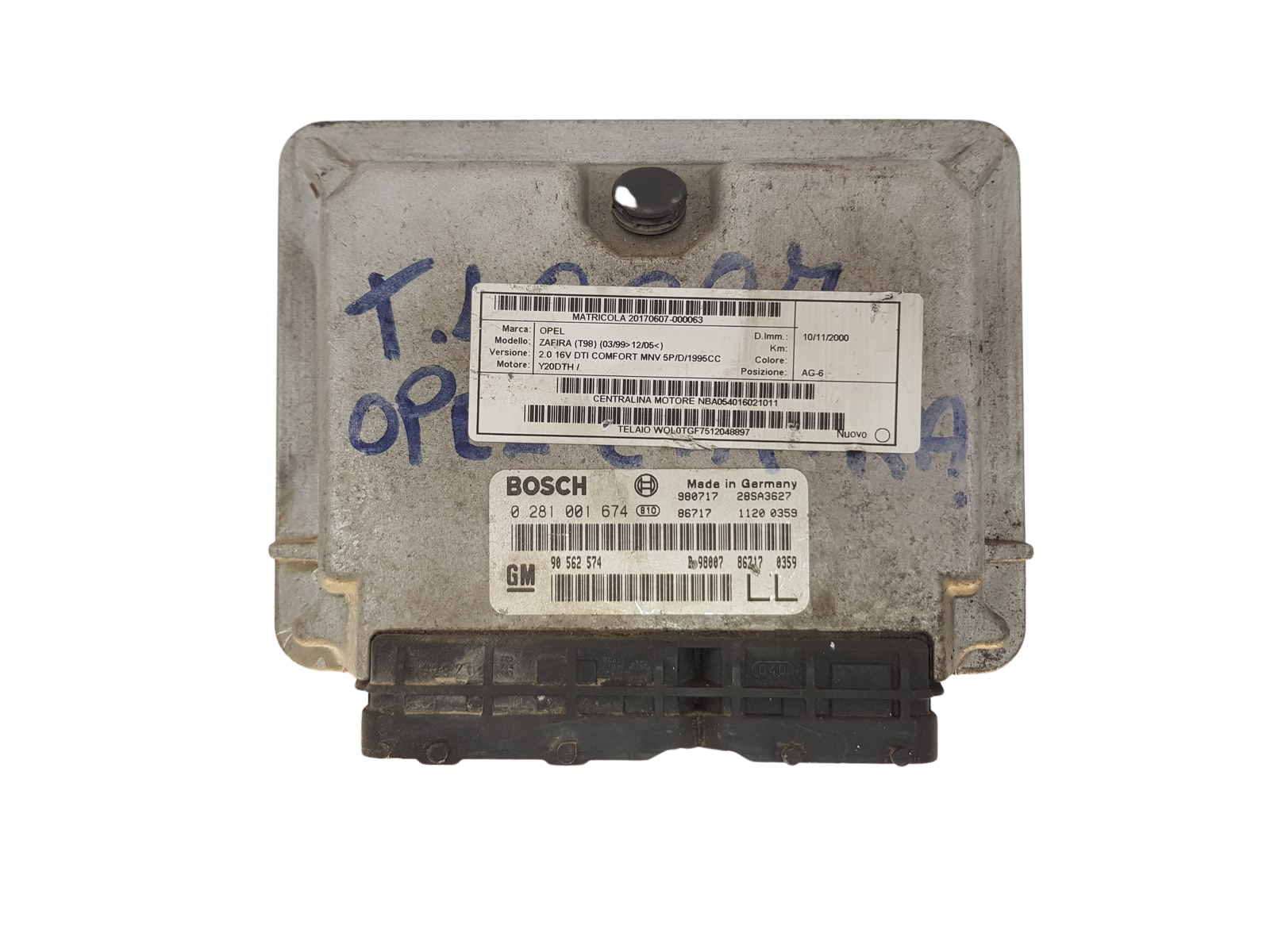 Ohjausyksikkö 90562574LL 0281001674 Opel Bosch 30735 main product photo