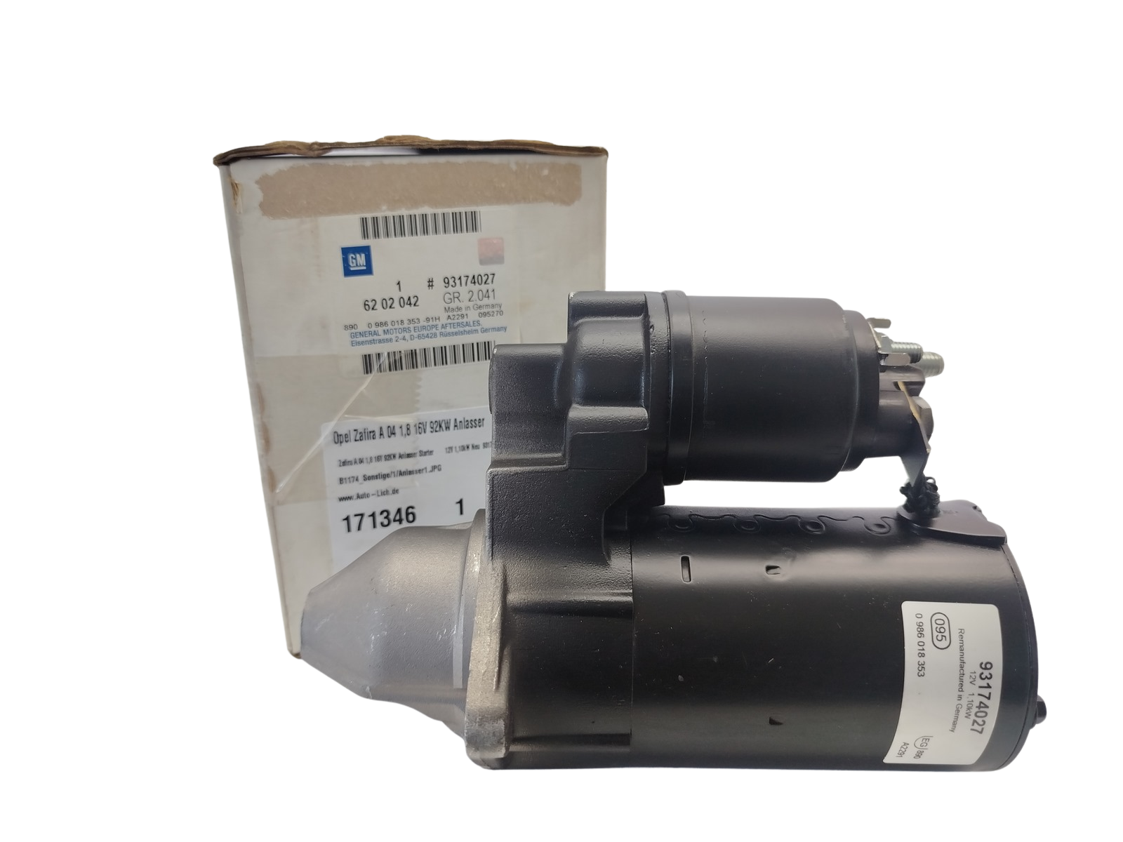 Käynnistin Uusi Alkuperäinen Opel 93174027 0986017353 Bosch main product photo