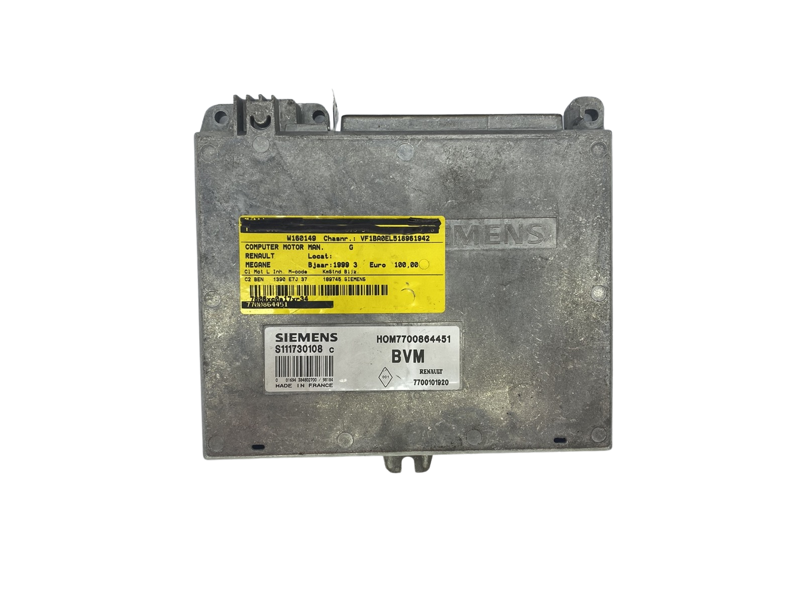Ohjausyksikkö S111730108C 7700864451 7700101920 Renault Siemens 57384 main product photo