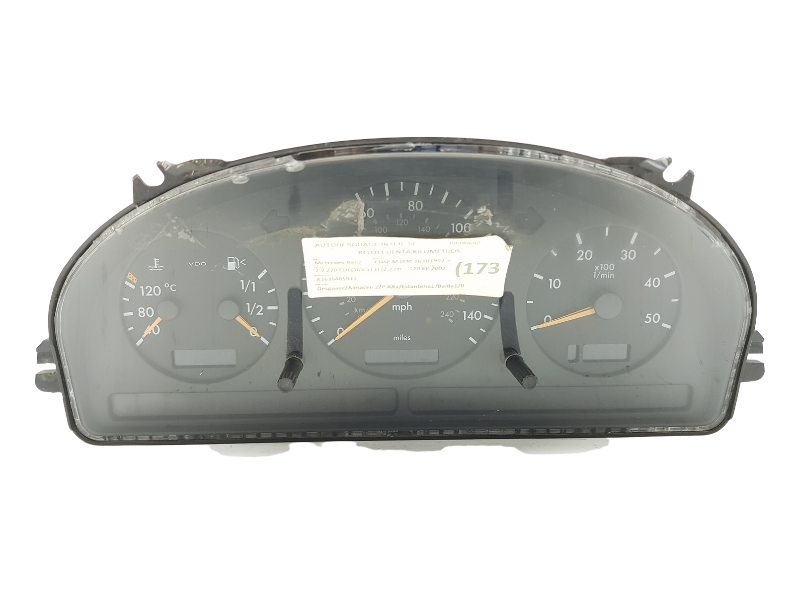 Kierroslukumittari Mercedes ML W163 A1635405911 Delphi VDO main product photo