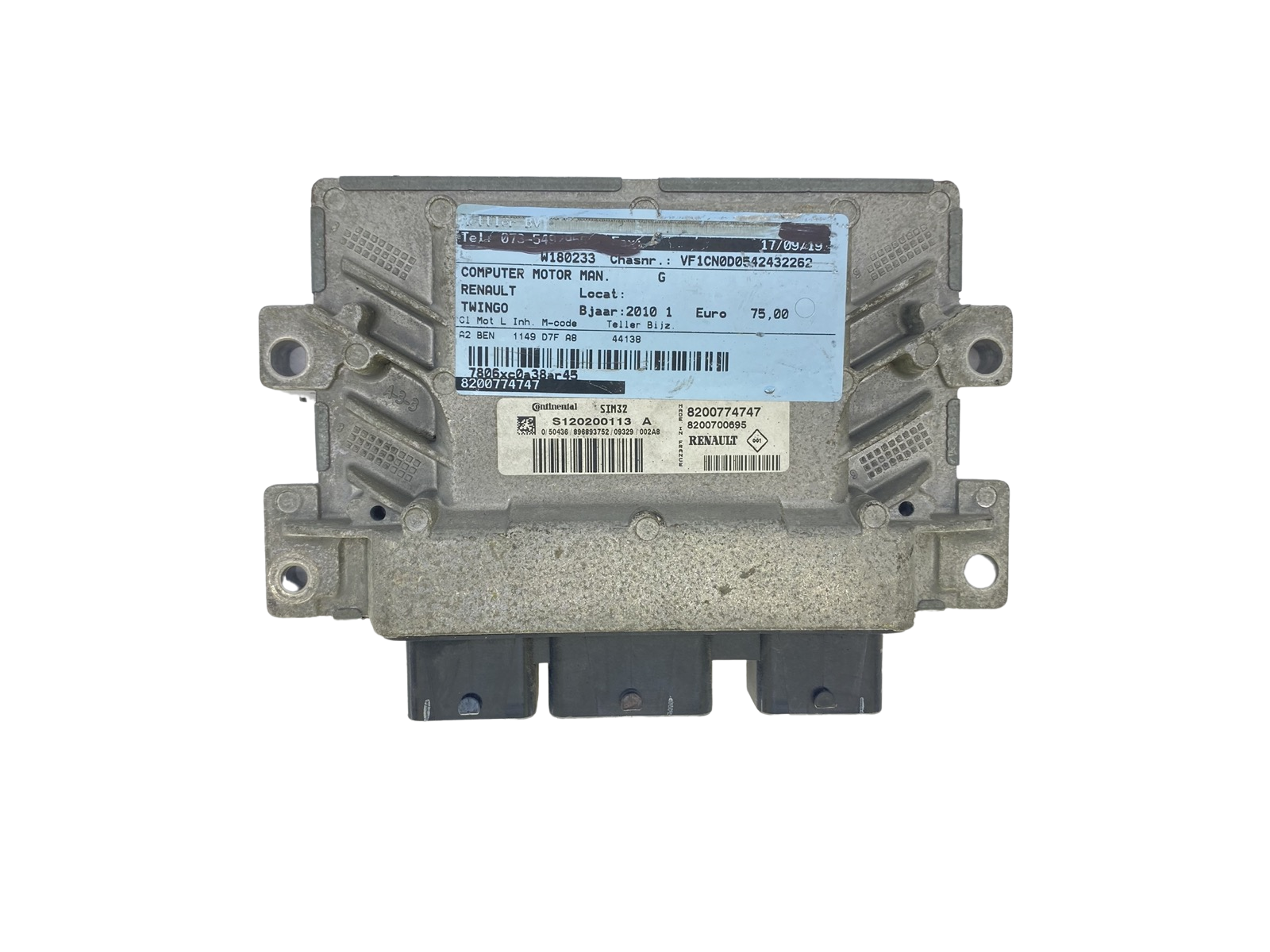 Ohjausyksikkö S120200113A 8200774747 8200700695 Renault Siemens 57138 main product photo