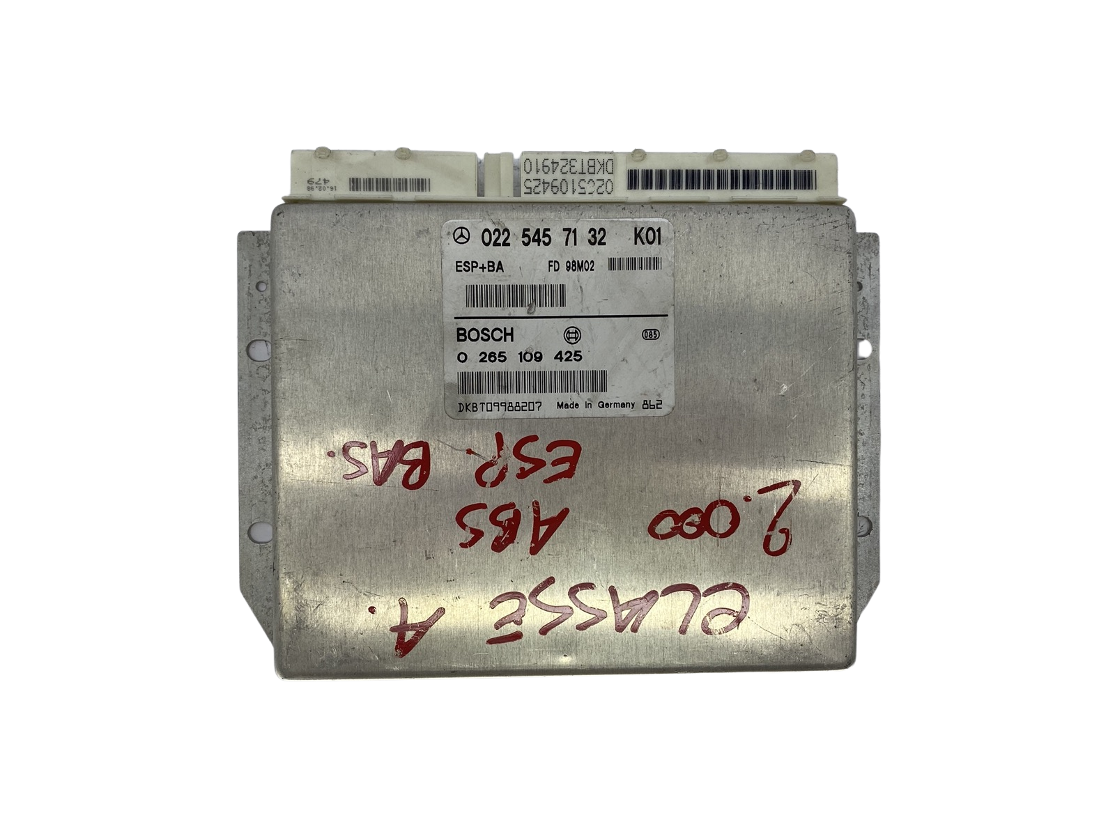 Ohjausyksikkö ESP Mercedes 0225457132 K01 0265109425 Bosch main product photo