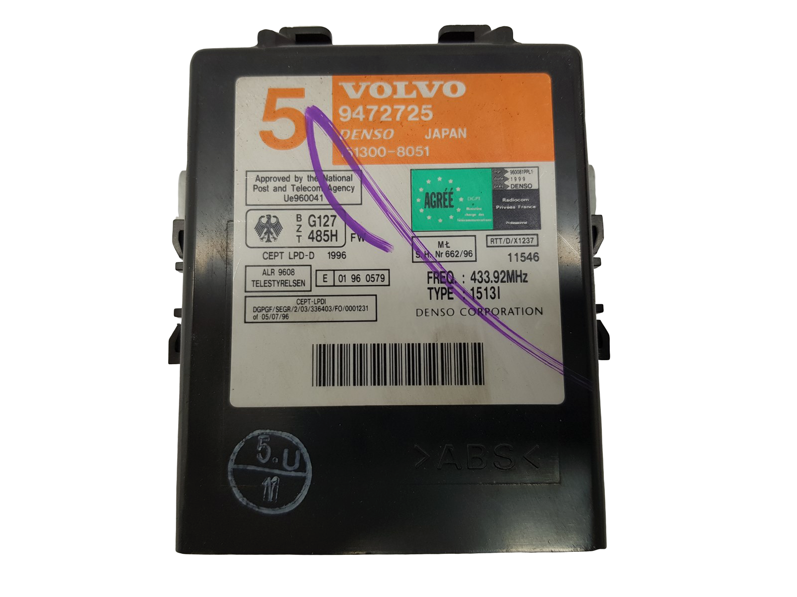 Lukituksen Ohjain Volvo 9472725 151300-8051 Denso 24189 main product photo