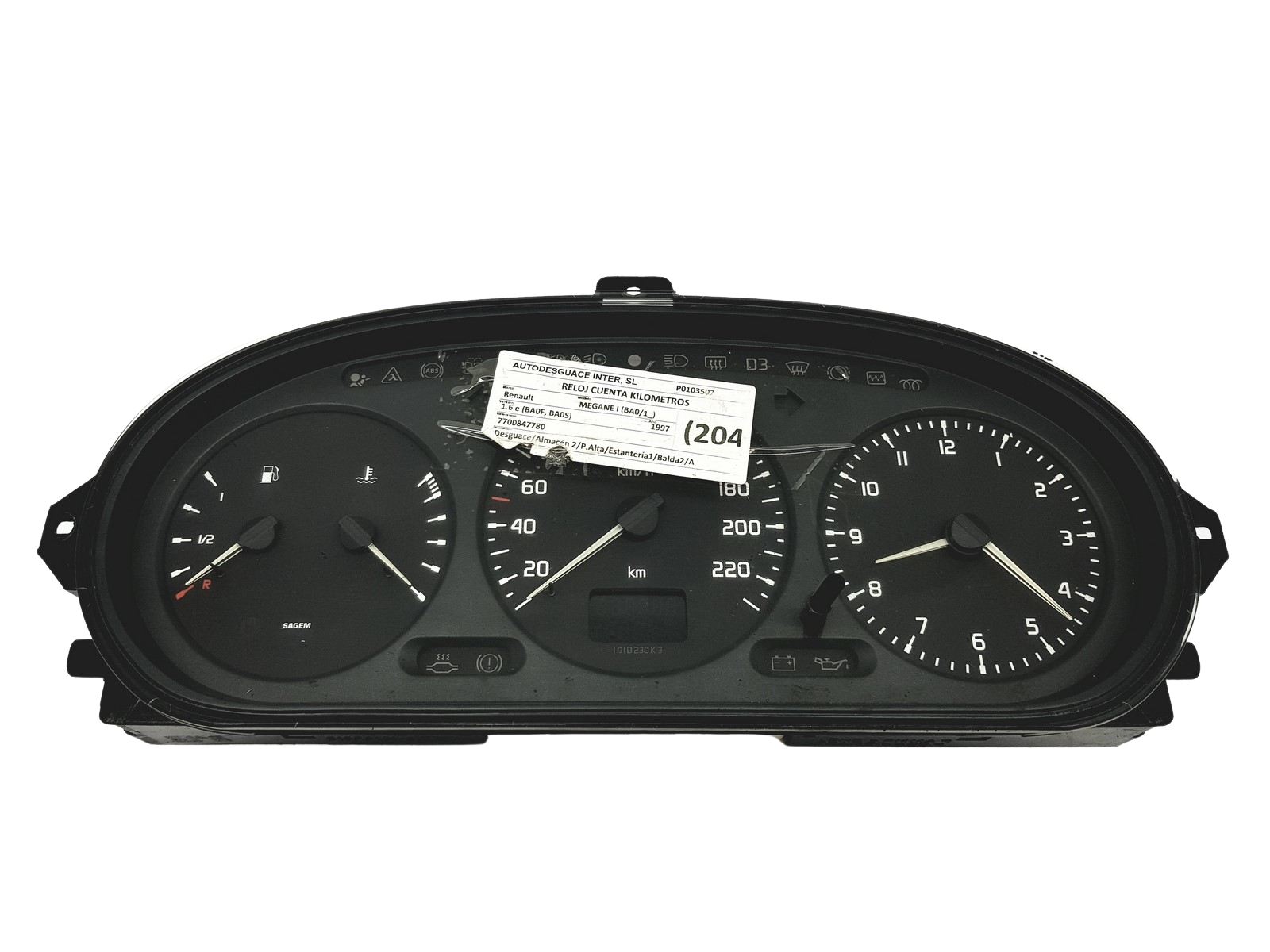 Nopeusmittari Renault Megane 1 7700847780 G 57698 main product photo