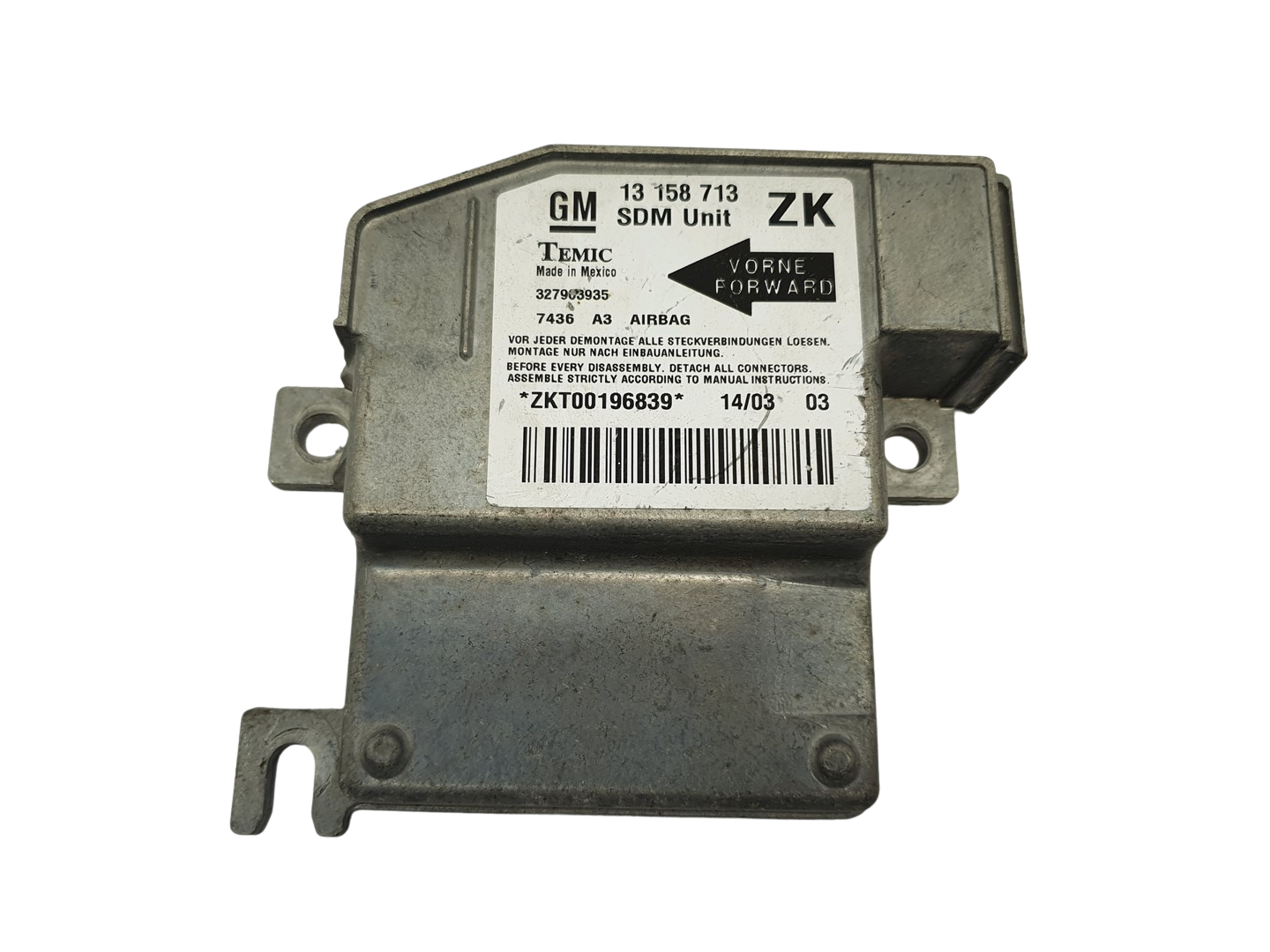 Ohjausyksikön moduuli 13158713 ZK 327963935 Opel GM Temic main product photo
