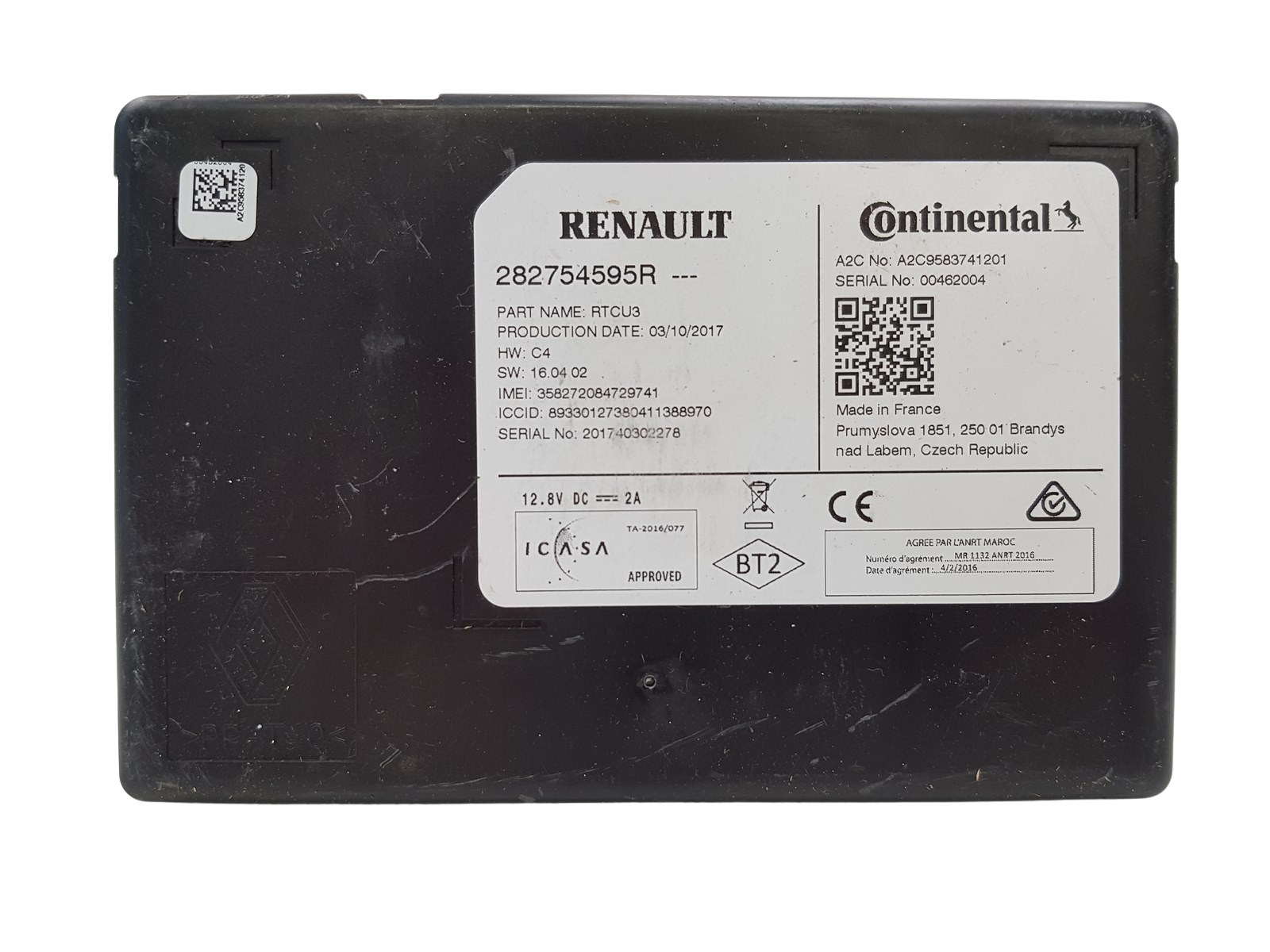Ohjausyksikön moduuli Renault 282754595R RTCU3 A2C9583741201 1067 main product photo