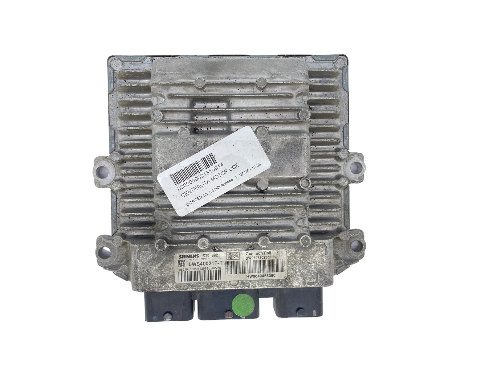 Ohjausyksikkö 9647202380 9643455080 5WS40021F-T PSA Siemens 59580 main product photo