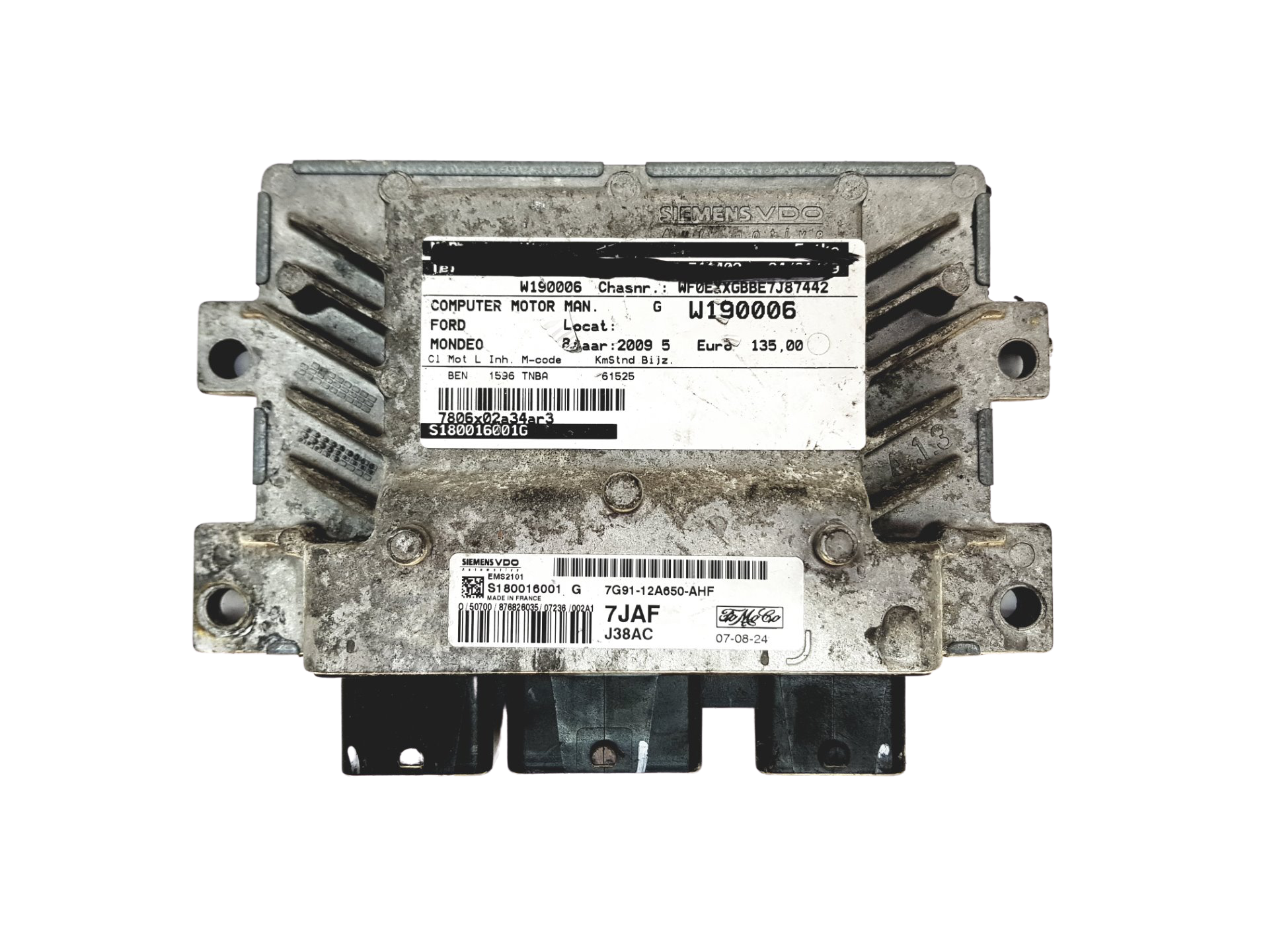 Ohjausyksikkö S180016001G 7G91-12A650-AHF EMS2101 Ford Siemens main product photo