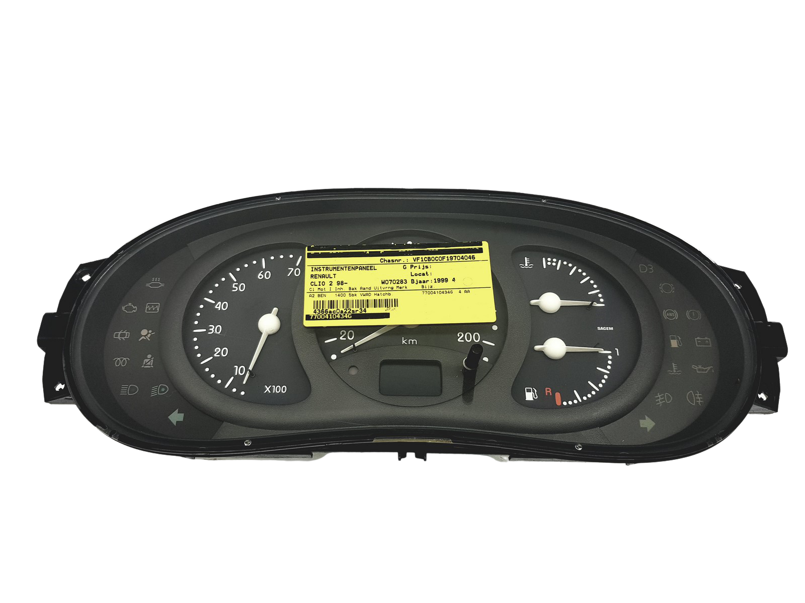Kierroslukumittari Renault Clio 2 7700410434 G 49319 main product photo