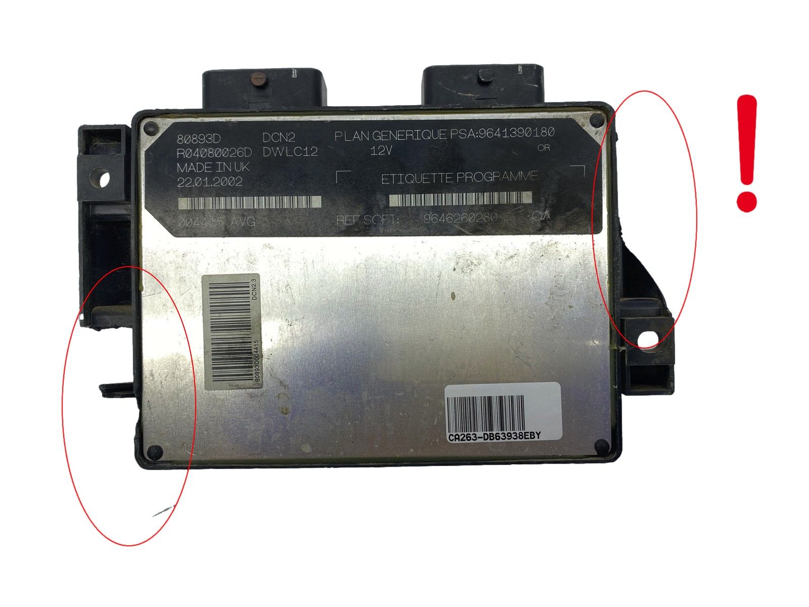 Ohjausyksikkö 9641390180 9646260280 R04080026D 80893D PSA Lucas 63938 main product photo