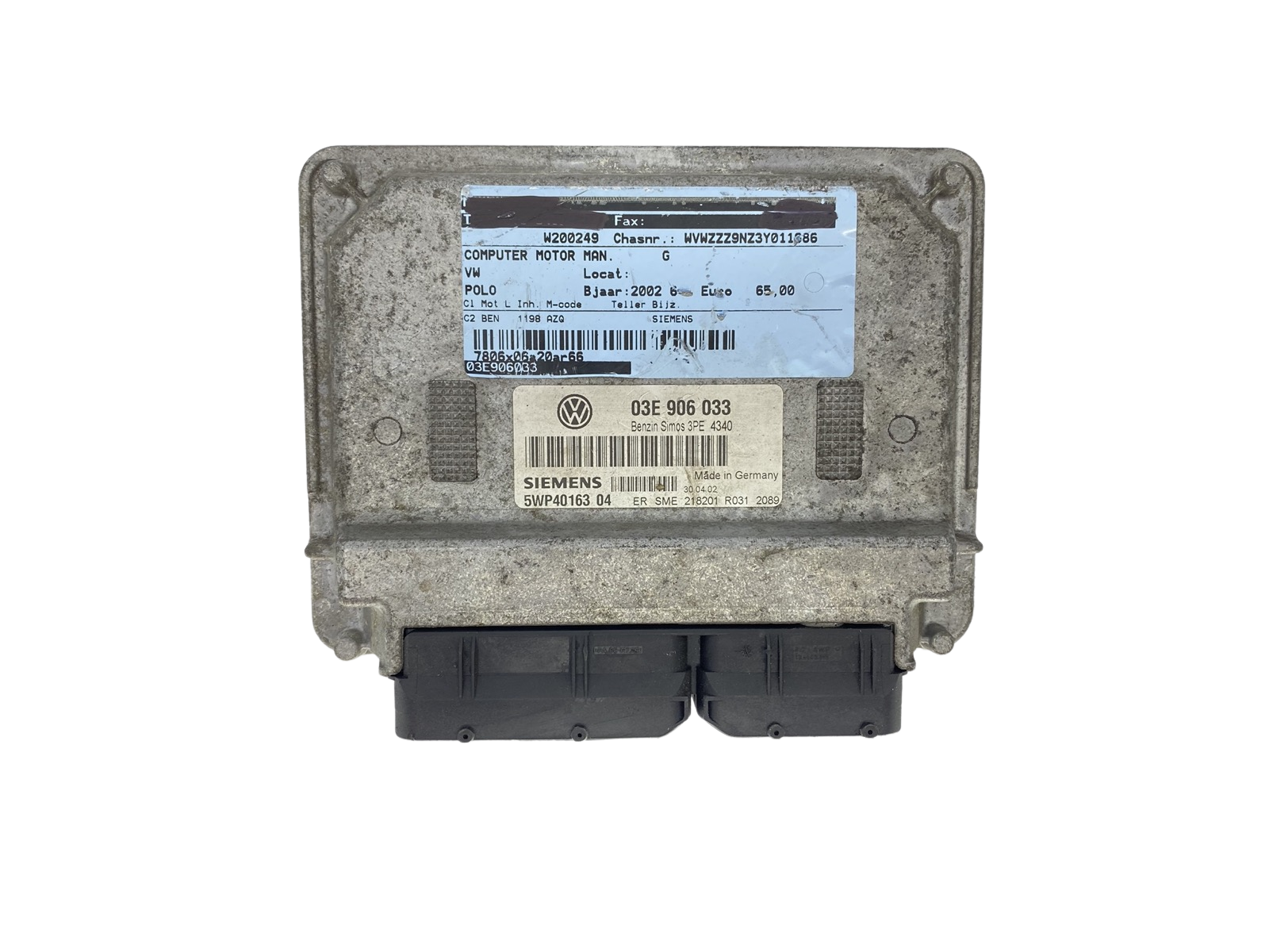 Ohjausyksikkö 03E906033 5WP40163 04 VW Siemens 56978 main product photo