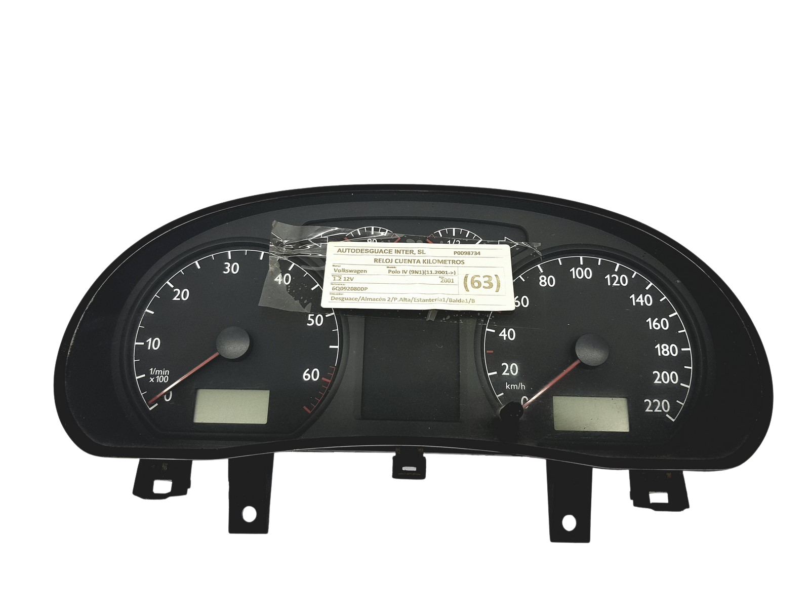 Kierroslukumittari VW Polo 9N 6Q0920800P 110080124023A 57635 main product photo