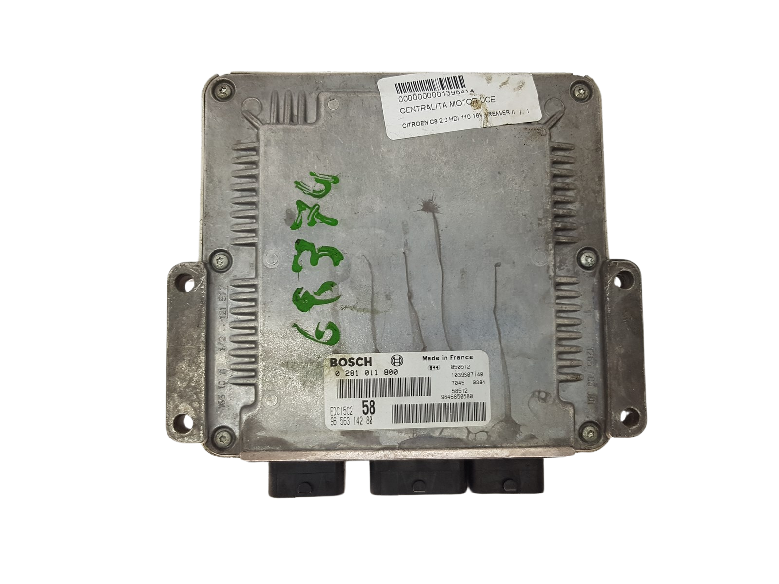 Ohjausyksikkö 0281011800 9646850580 9656314280 PSA Bosch 3480 main product photo