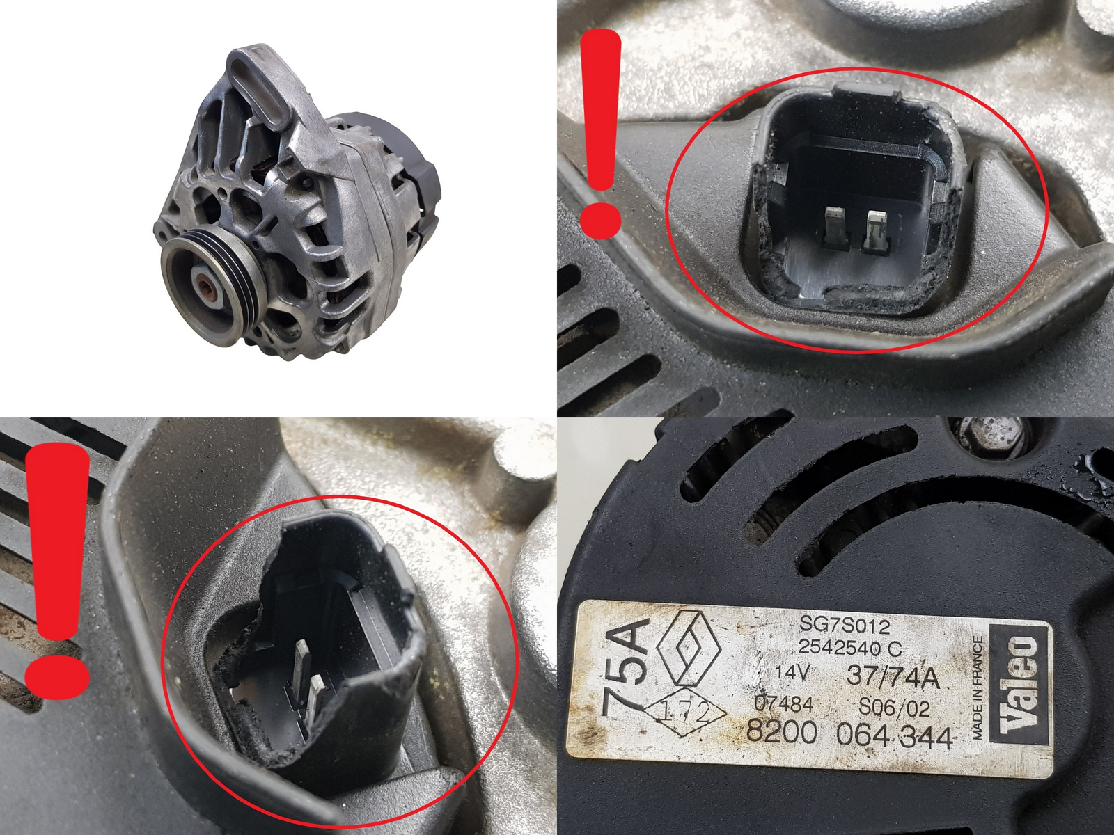 Laturi 8200064344 SG7S012 Valeo 1.2 Renault Clio 2 Kangoo 1104 main product photo