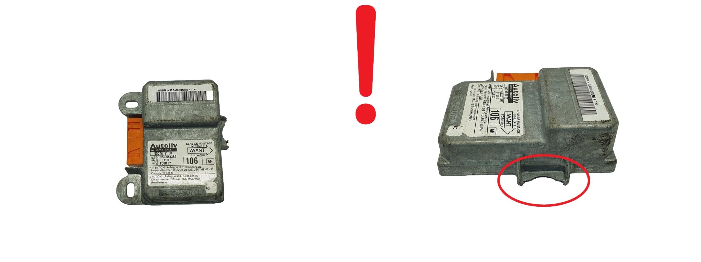 Ohjausyksikön moduuli 9630551380 550579100 Peugeot Autoliv main product photo