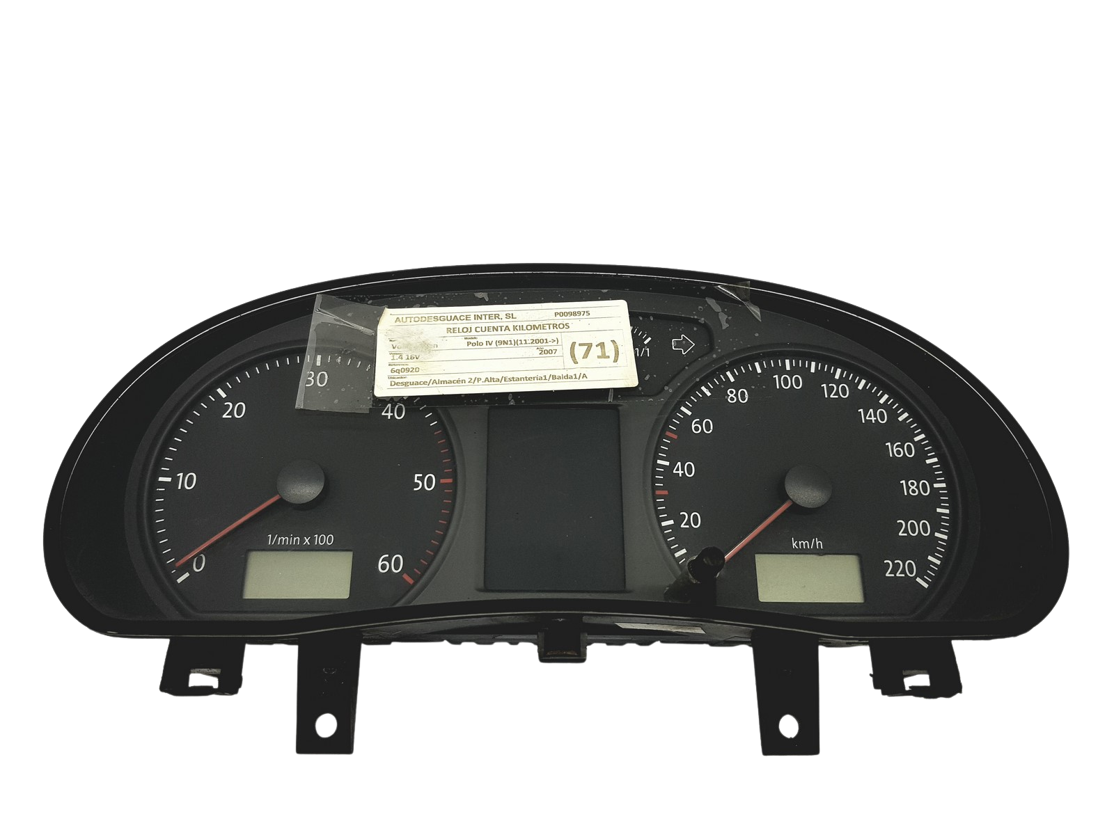 Nopeusmittari VW Polo 9N 6Q0920803D 110080320009 57774 main product photo