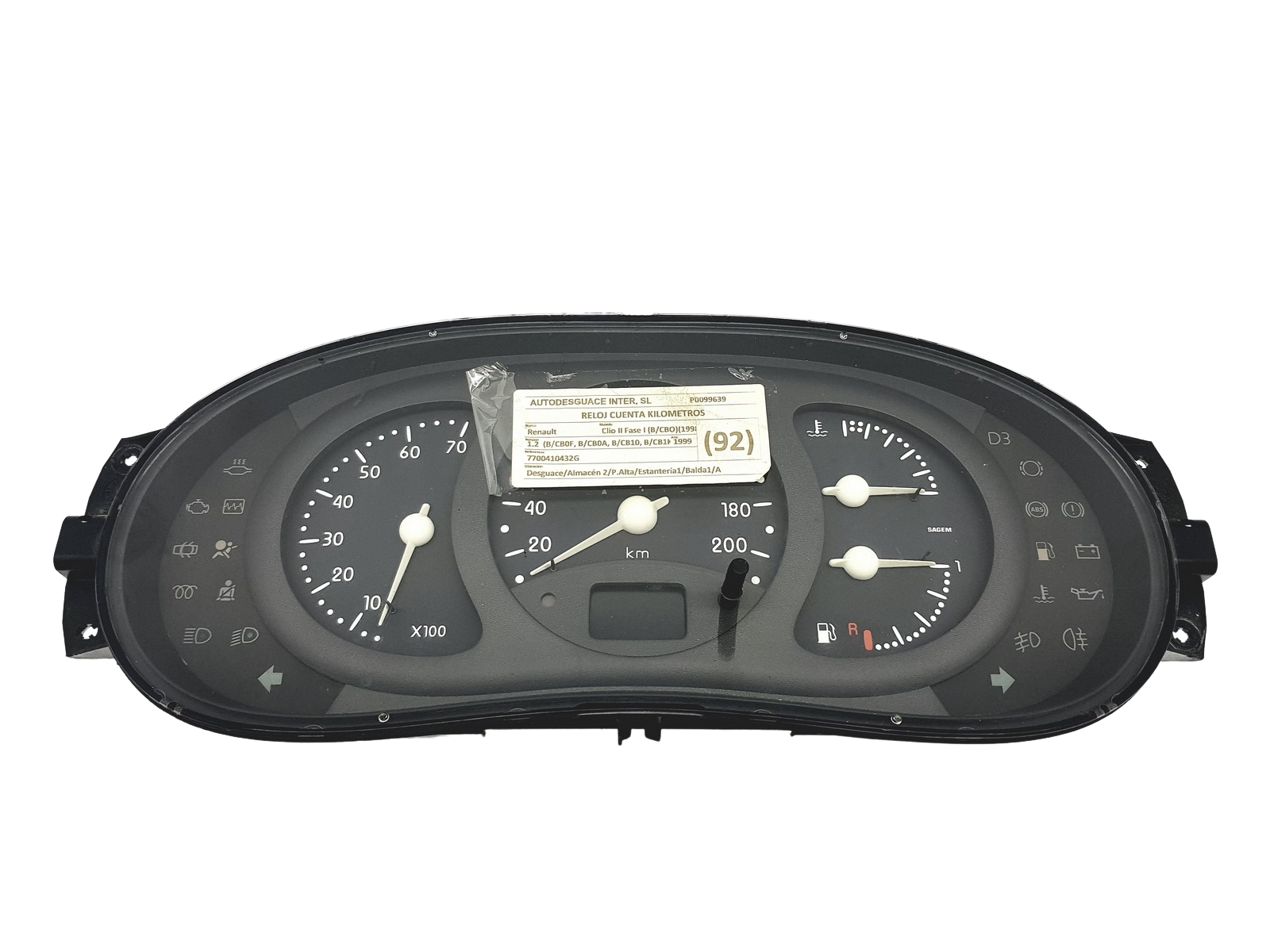 Kierroslukumittari Renault Clio 2 7700410432 G 57579 main product photo