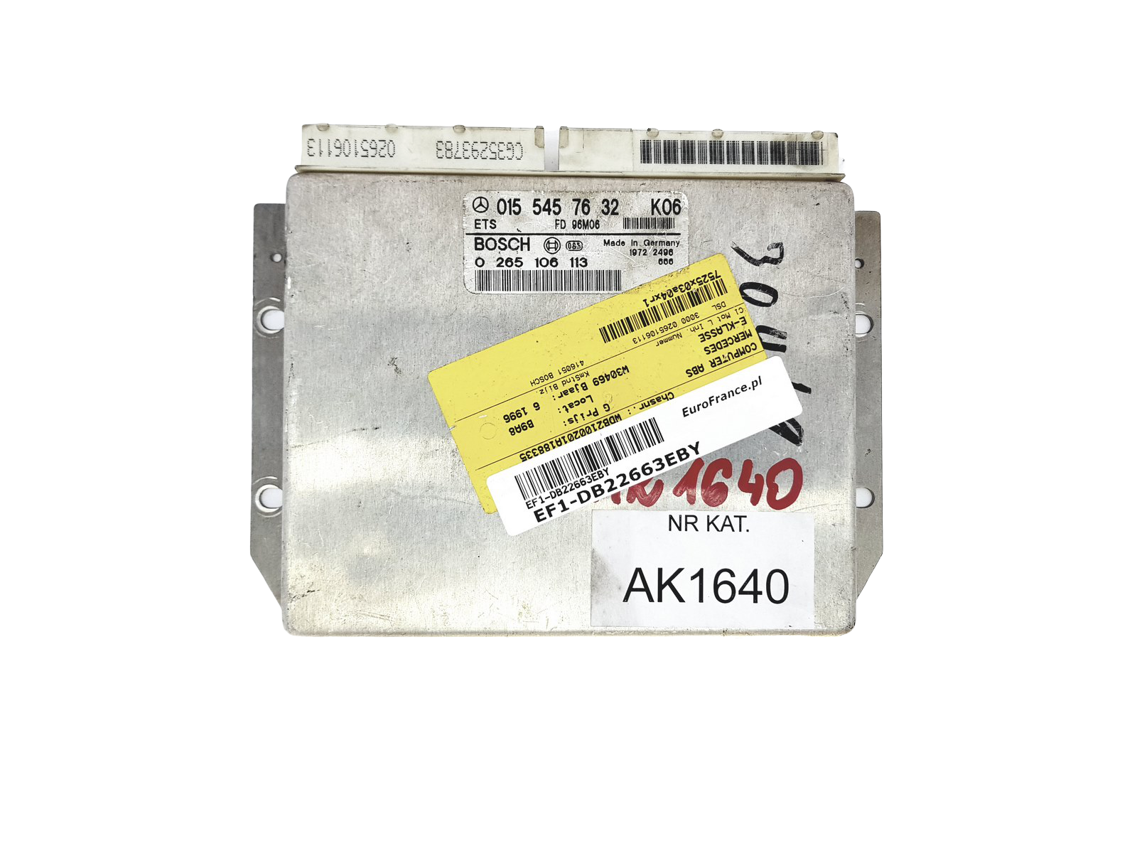 Ohjausyksikkö ETS Mercedes 0155457632 0265106113 Bosch 22663 main product photo