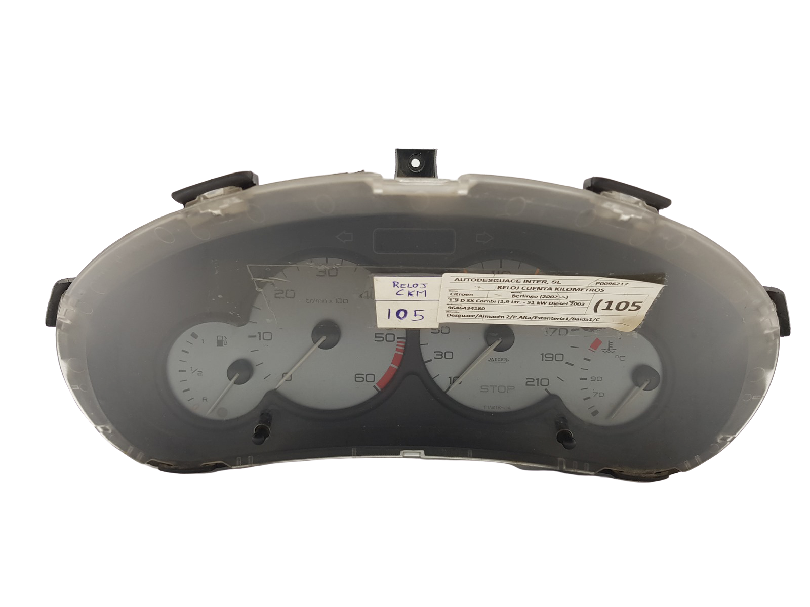 Nopeusmittari 206 Berlingo 1 9646434180 000707503 PSA 26948 main product photo