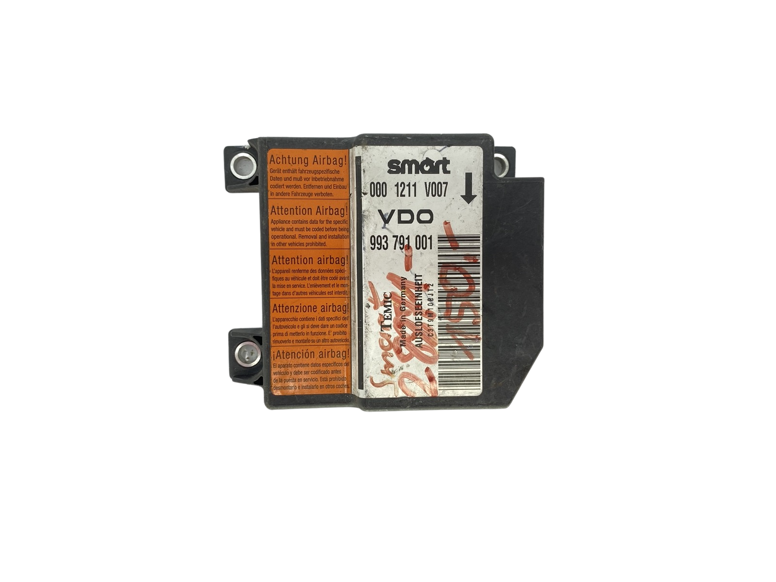Ohjausyksikön moduuli Airbag 993791001 0001211V007 Smart VDO Temic 58319 main product photo