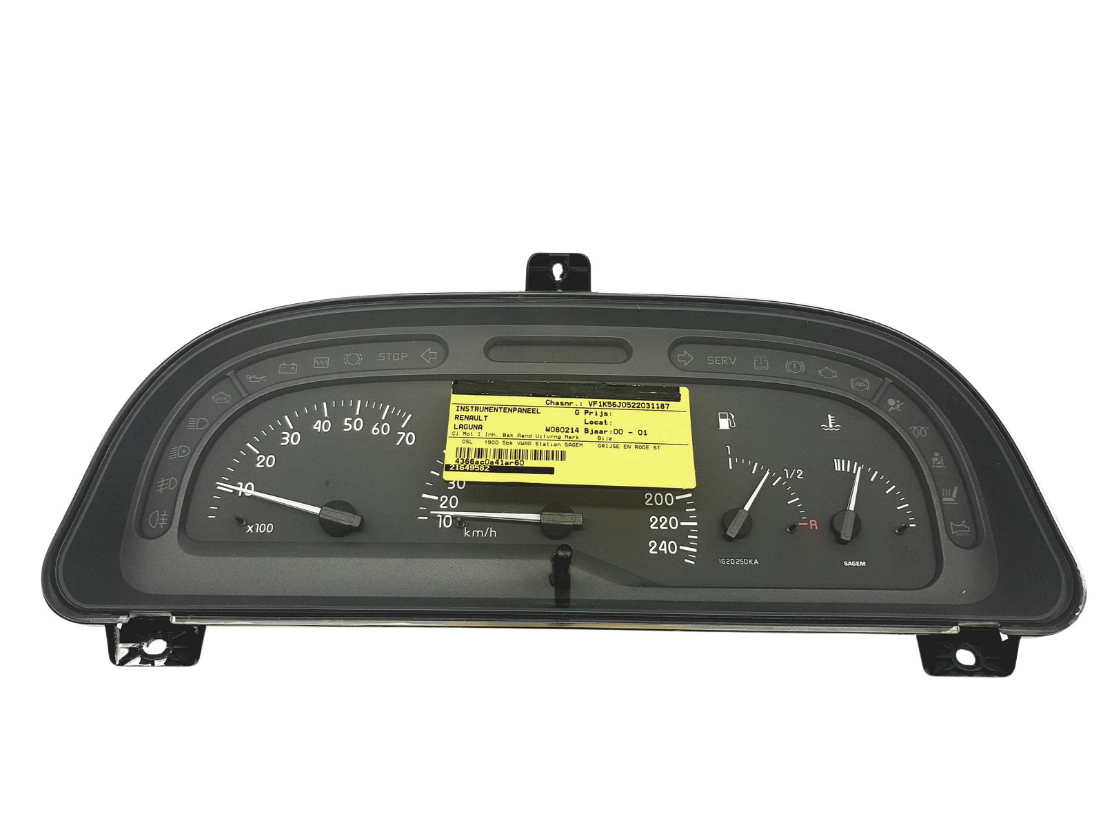 Kierroslukumittari Renault Laguna IG2D250KA 49010 main product photo
