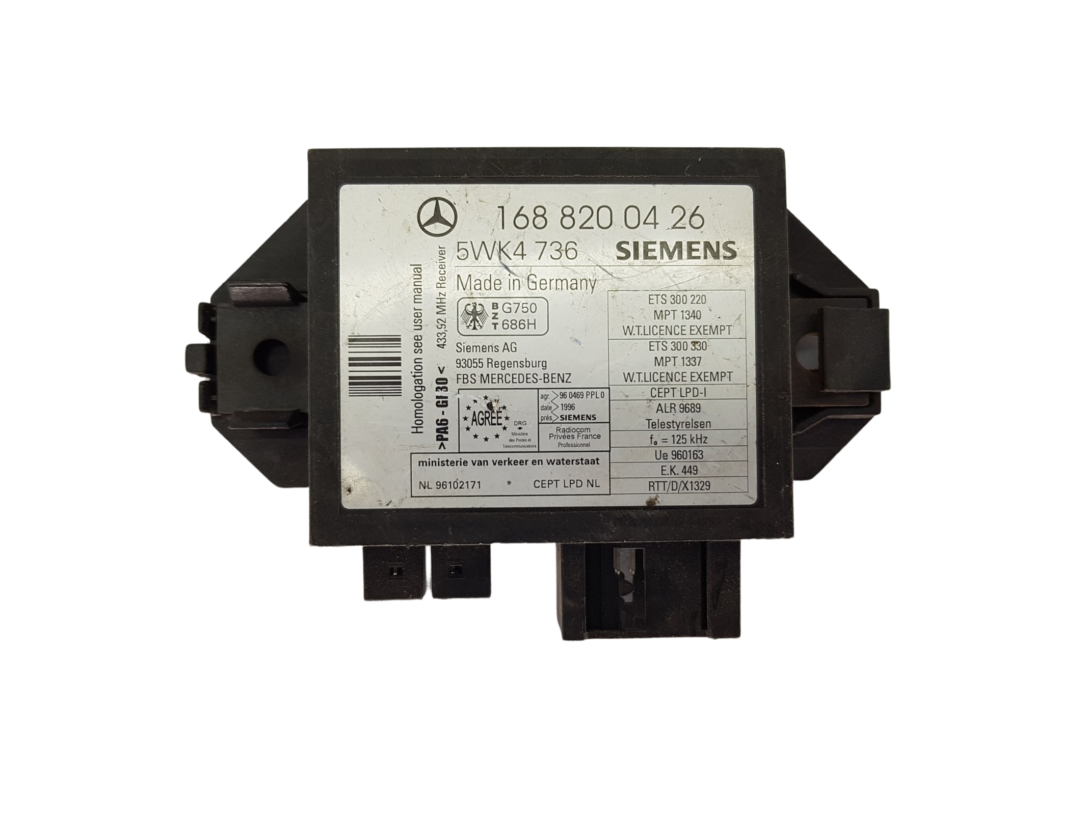 Ohjausyksikkö Immo Mercedes-Benz 1688200426 5WK4736 Siemens 18433 main product photo