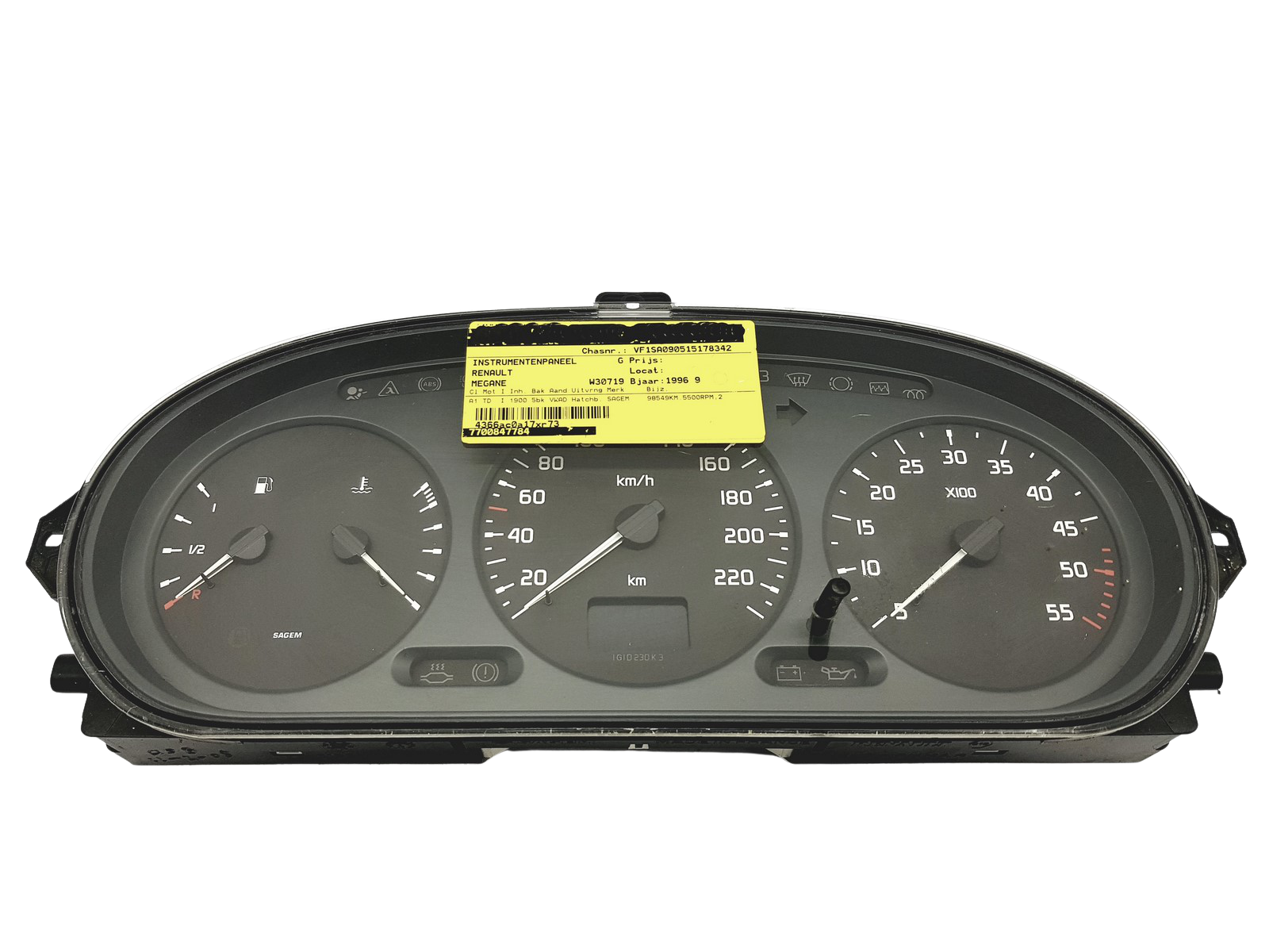 Nopeusmittari Renault Megane 1 Scenic 1 7700847784 G 49501 main product photo