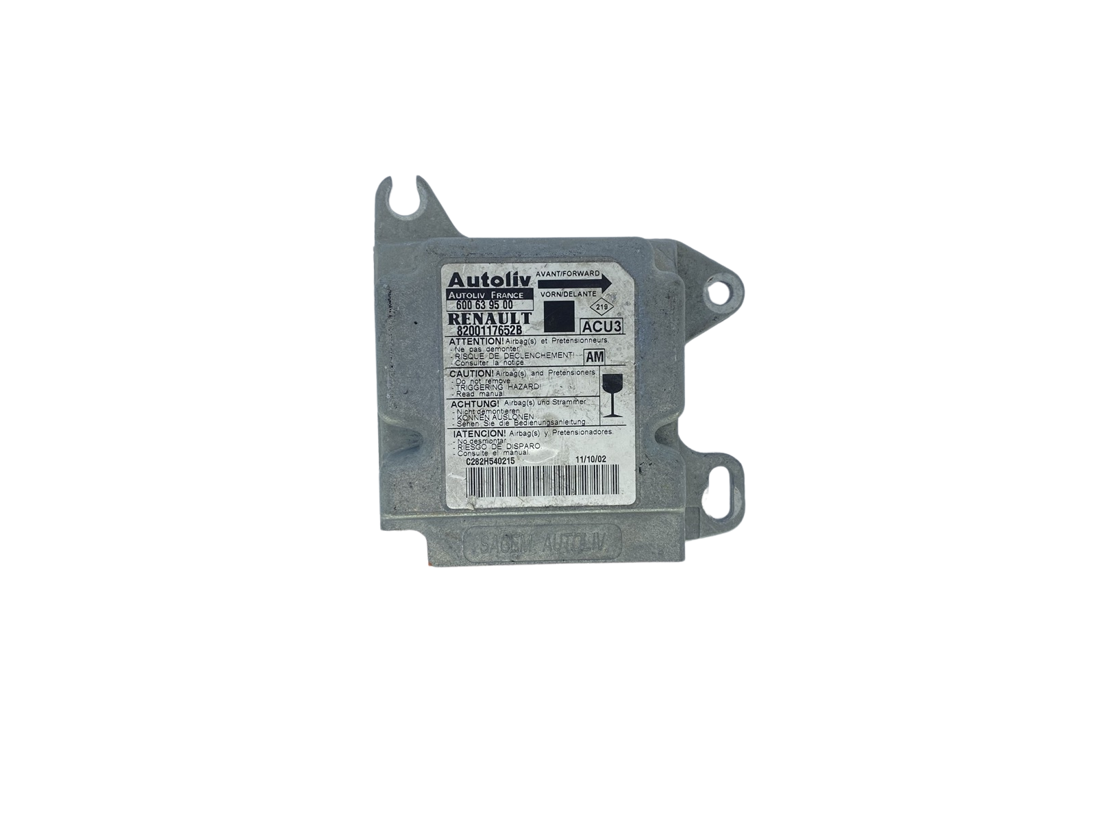 Ohjausyksikön moduuli 8200117652B 600639500 Renault Autoliv main product photo
