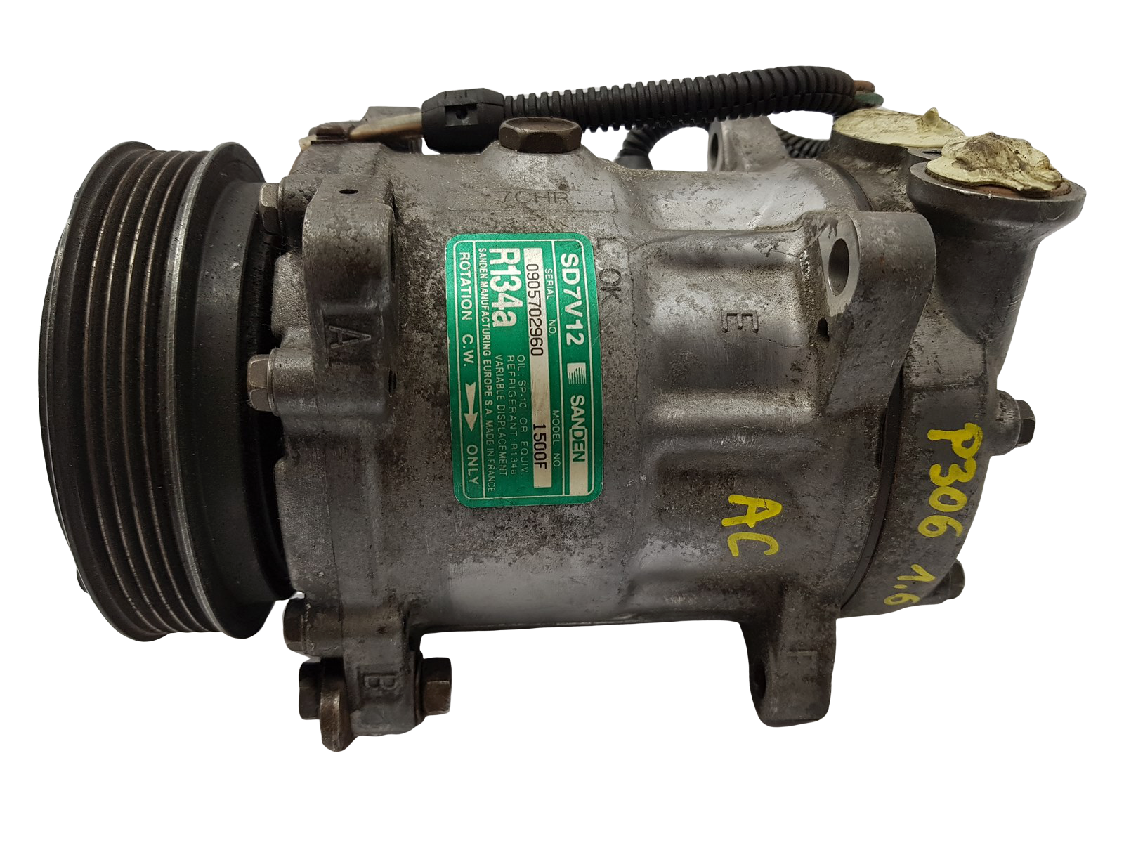 Ilmastoinnin Kompressori Citroen Peugeot SD7V12 1500F 6453N1 Sanden 7081 main product photo