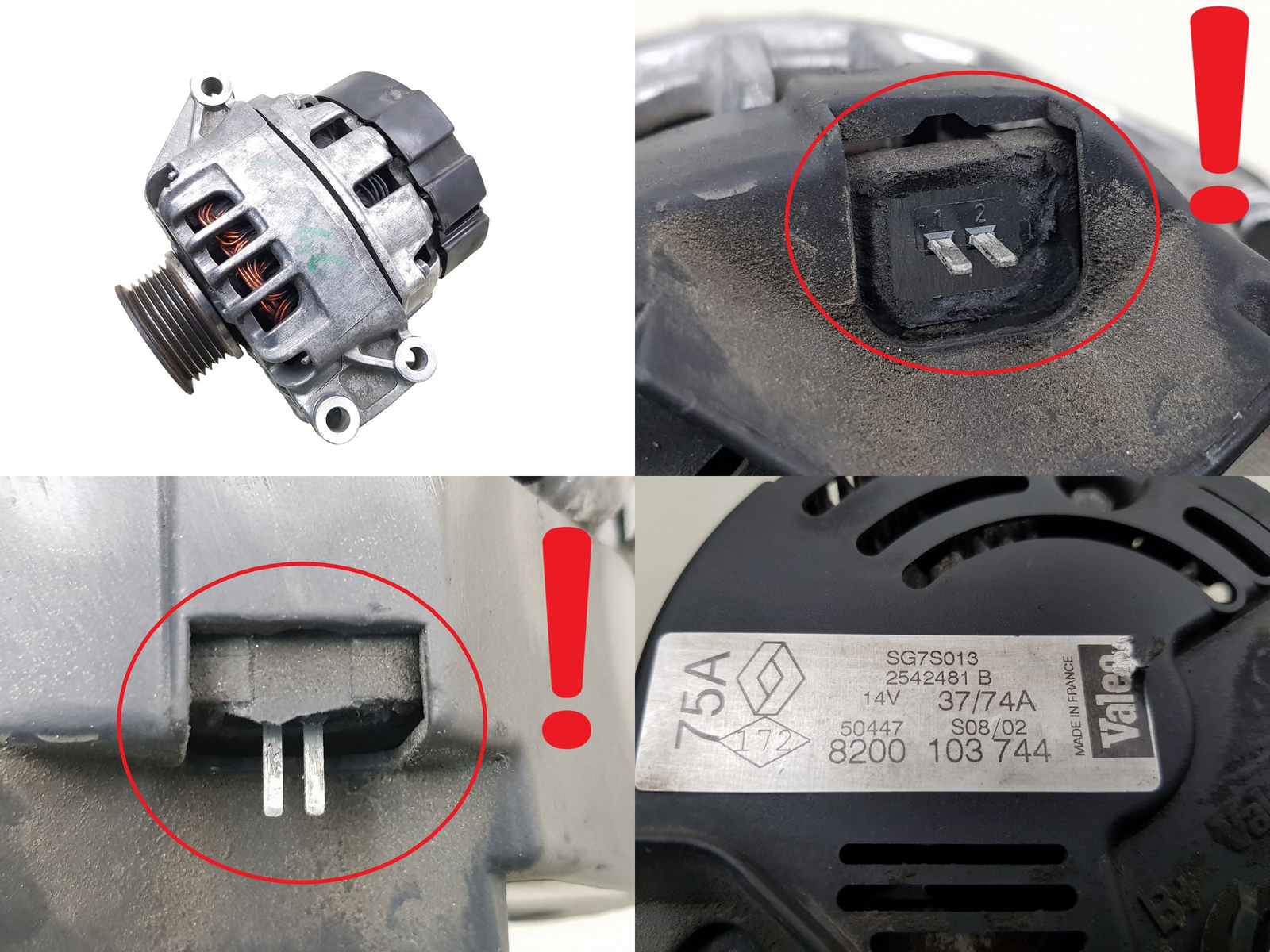 Laturi 8200103744 SG7S013 75 A Valeo Renault Nissan main product photo