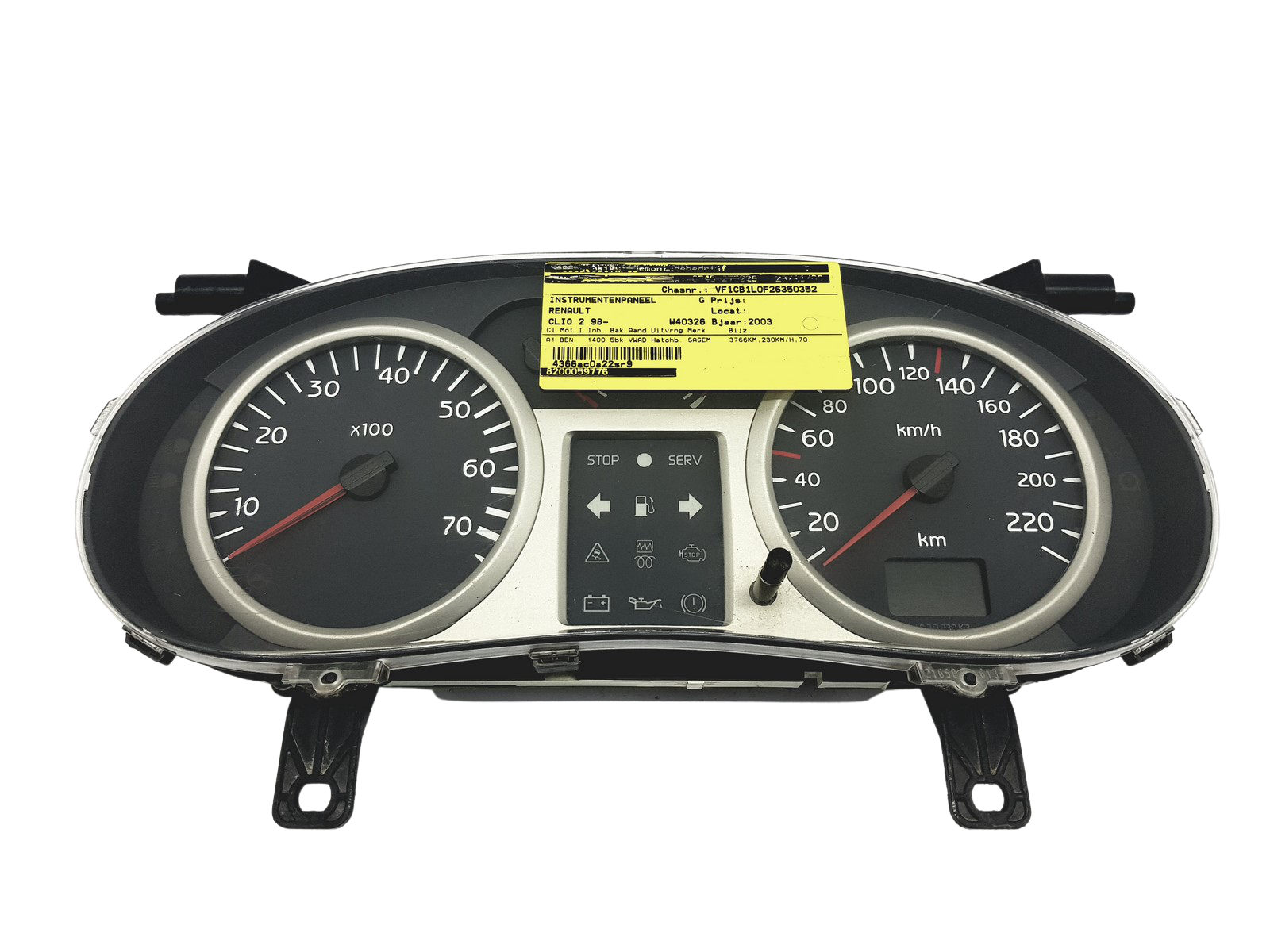 Kierroslukumittari Renault Clio 2 8200059776 49314 main product photo