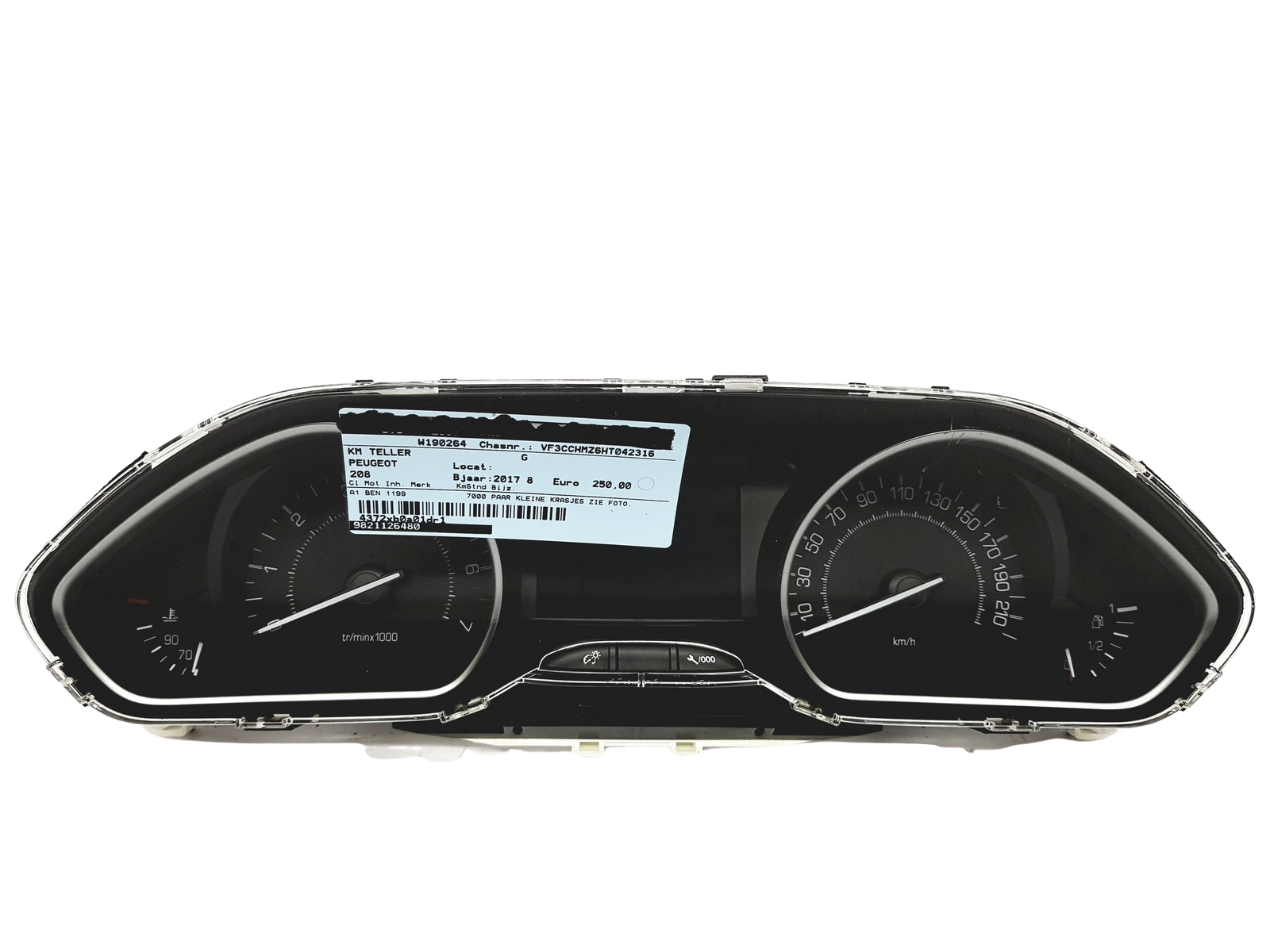 Kierroslukumittari Peugeot 208 9822915380 9821126480 NS 31000 main product photo
